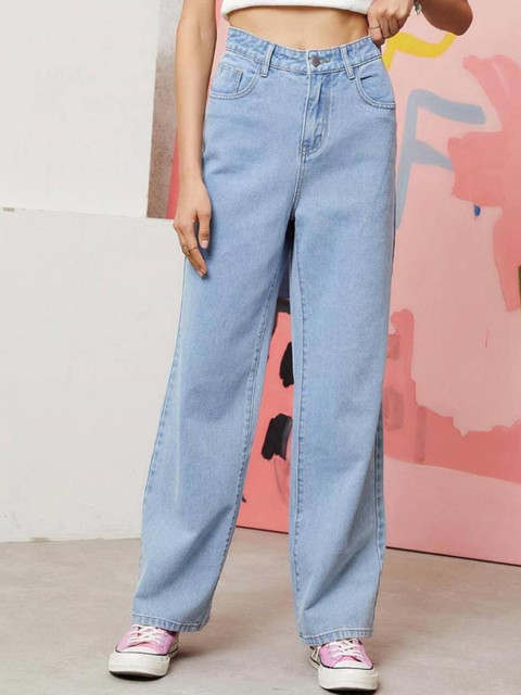 Kotty Women Straight Fit High-Rise Stretchable Jeans