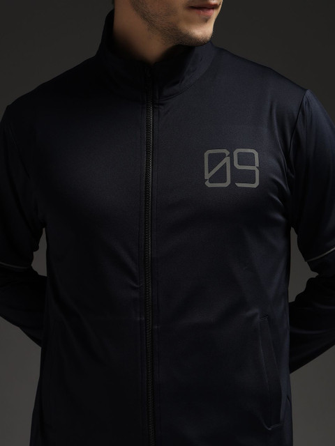FCK GOLD Men Mock Collar Long Sleeve Blue Tracksuit - Image 2
