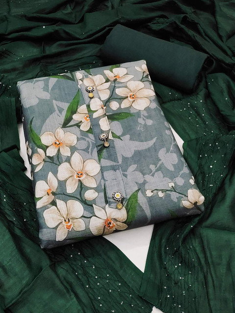 Peachmode Floral Printed Unstitched Dress Material