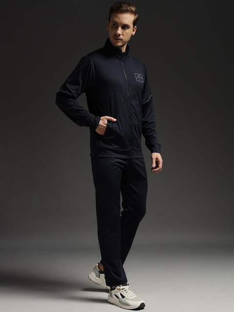 FCK GOLD Men Mock Collar Long Sleeve Blue Tracksuit - Image 3