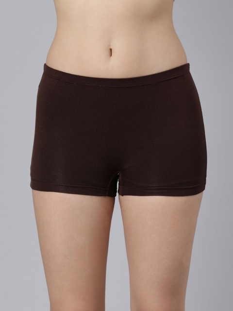 MYSHA Women Stretchable Mid Rise Boy Short Briefs - LOCAL-BOXER-BROWN-XS