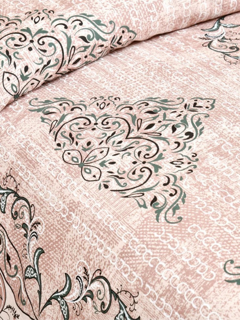 HOME HEAVENS Pink 3 Piece Ethnic Motifs Cotton Double King Superfine Bedding Set - Image 3