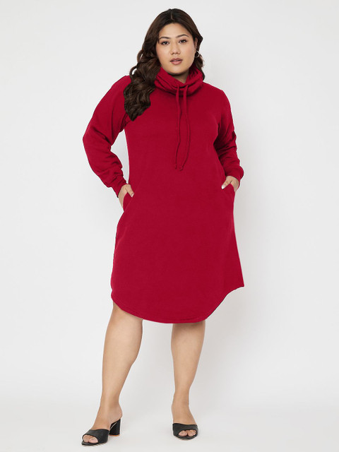 BRINNS Women Plus Size Cowl Neck Jumper Dress