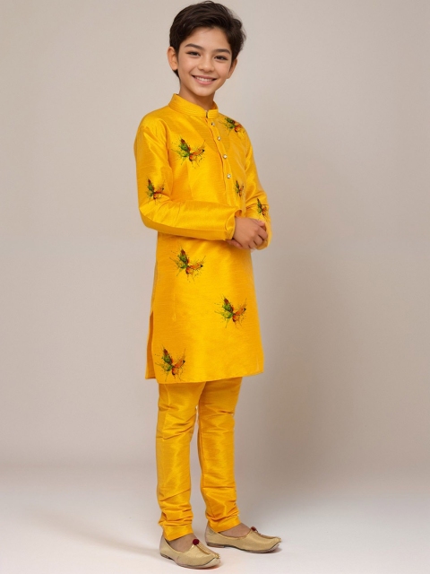 DEVOILER Boys Abstract Printed Mandarin Collar Straight Kurta - Image 3