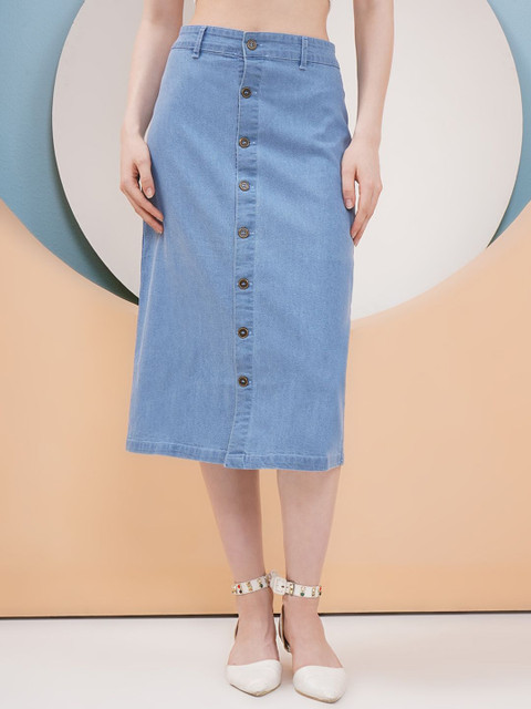 PUELLA Women Denim Straight Skirts