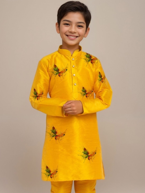 DEVOILER Boys Abstract Printed Mandarin Collar Straight Kurta - Image 5