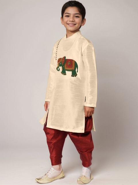 DEVOILER Boys Abstract Printed Mandarin Collar Straight Kurta - Image 3