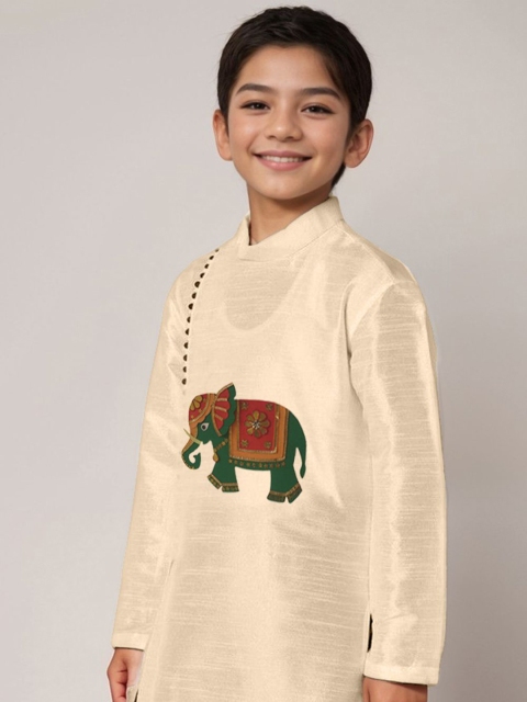 DEVOILER Boys Abstract Printed Mandarin Collar Straight Kurta - Image 5