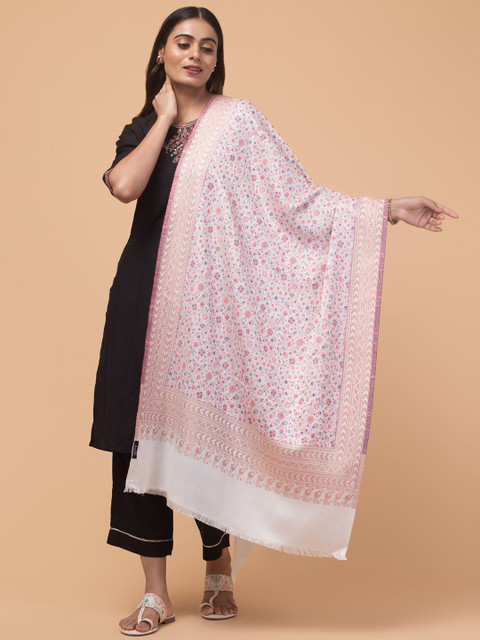 Tweedle Women Floral Woven Design Acrylic Shawl