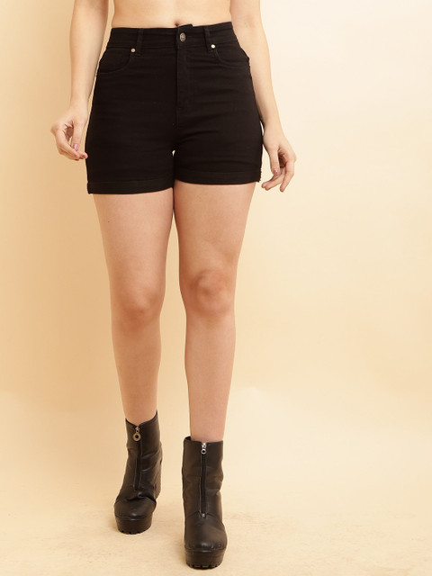 PUELLA Women High-Rise Solid Regular Shorts