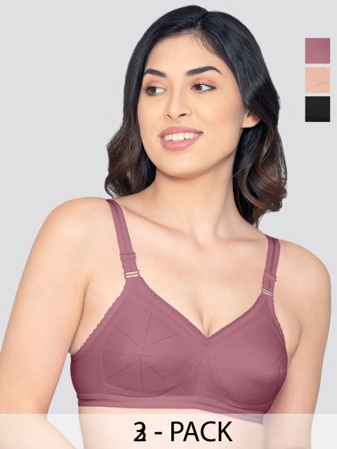 Kalyani Damini Pack of 3 Full Coverage Everyday Bra FWN ON BLK