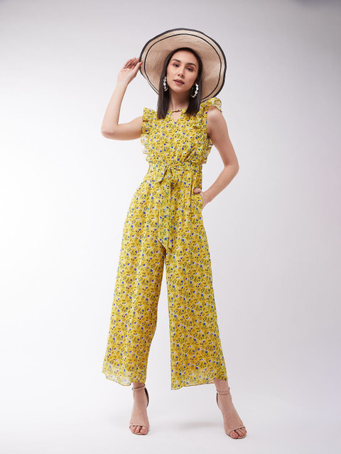 Miss Chase Women Printed Round Neck Basic Jumpsuit