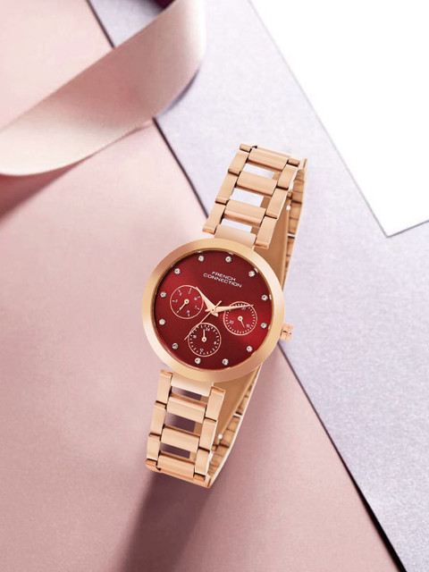 French Connection Women Printed Dial & Stainless Steel Straps Analogue Watch FCN0118RGM