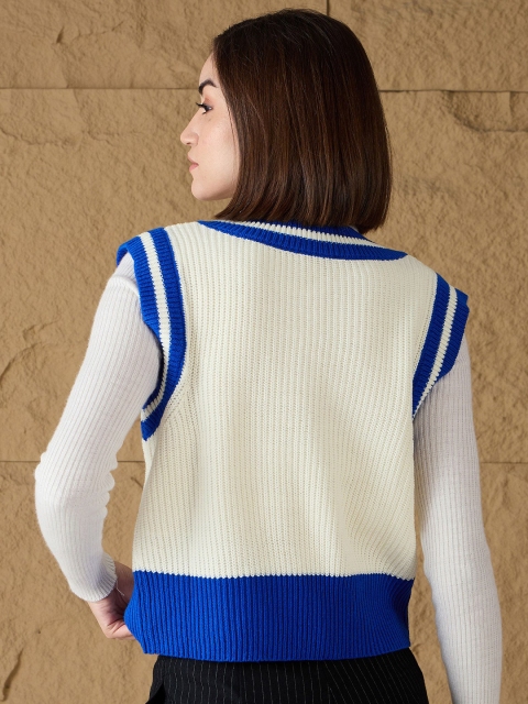 SASSAFRAS Women Ribbed Crop Sweater Vest - Image 4