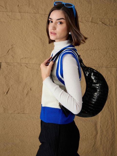 SASSAFRAS Women Ribbed Crop Sweater Vest - Image 6