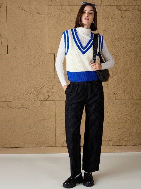 SASSAFRAS Women Ribbed Crop Sweater Vest - Image 5