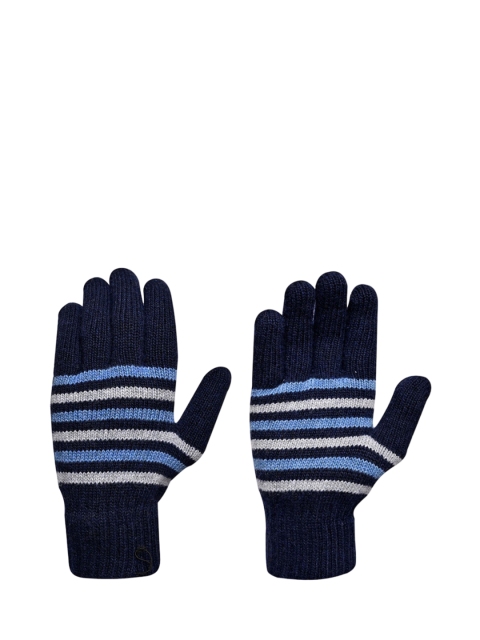 LOOM LEGACY Men Striped Winter Gloves