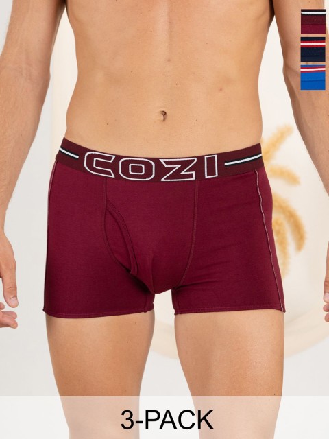 Lux Cozi Pack Of 3 Assorted Pure Cotton Trunk COZI_1125_LUXURY_AST1_3PC