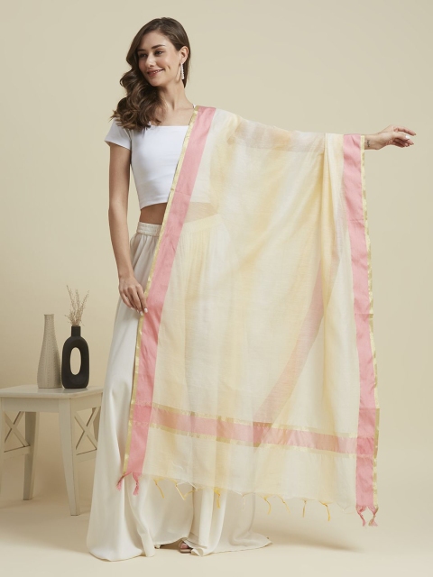 Dupatta Bazaar Striped Chanderi Silk Dupatta