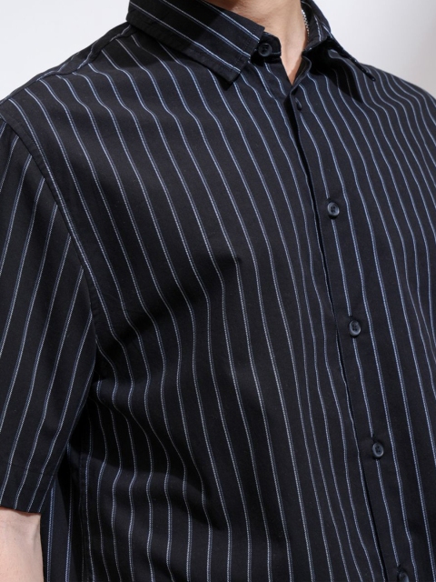 Highlander Men Placement Printed Striped Boxy Shirt - Image 3