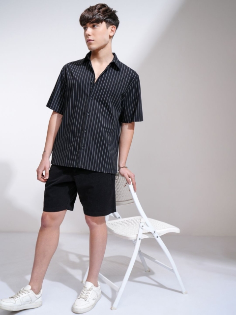 Highlander Men Placement Printed Striped Boxy Shirt - Image 6
