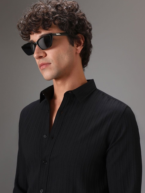 Banana Club Men Textured Classic Slim Fit Casual Shirt - Image 6
