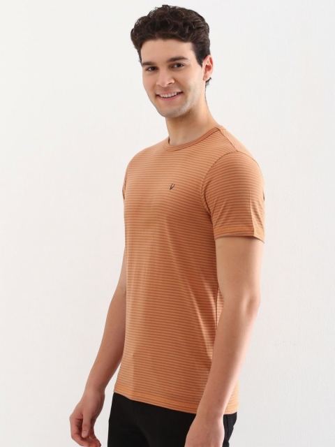 Allen Solly Men Striped Round Neck Cotton Slim Fit T-shirt - Image 3