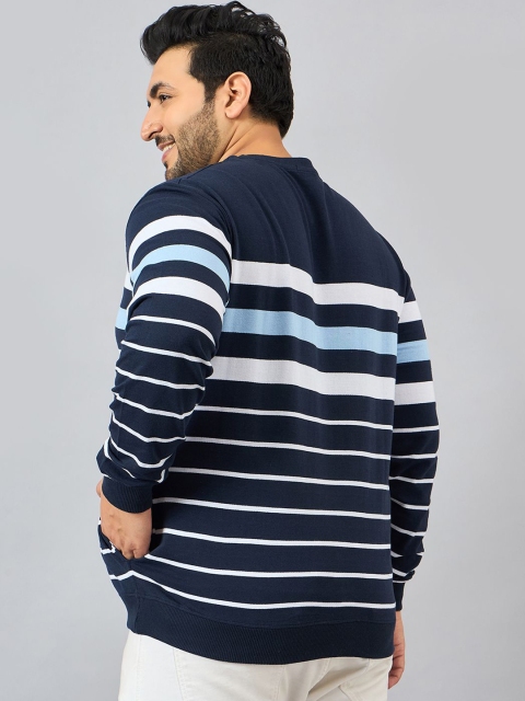 AUSTIVO Men Striped Plus Size Sweatshirt - Image 6