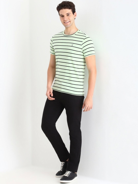 Allen Solly Men Striped Round Neck Cotton Slim Fit T-shirt - Image 5