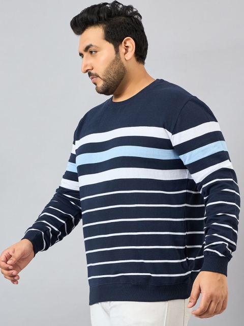 AUSTIVO Men Striped Plus Size Sweatshirt - Image 5