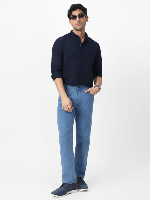 Urbano Fashion Men Club Collar Solid Cotton Casual Shirt - Image 5