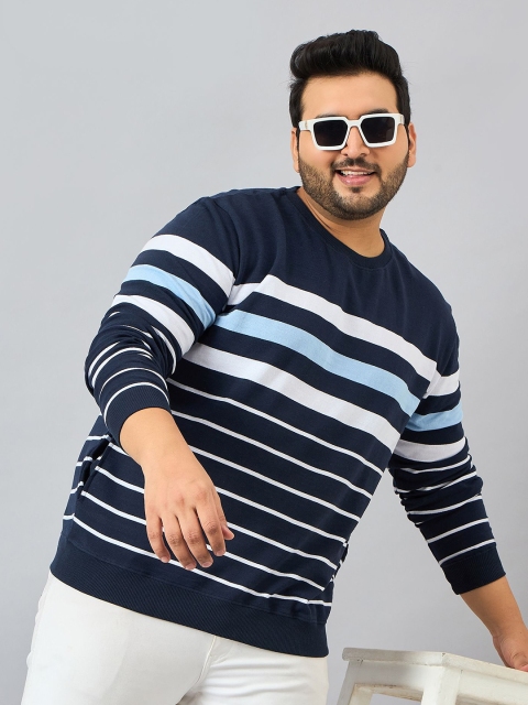 AUSTIVO Men Striped Plus Size Sweatshirt - Image 2