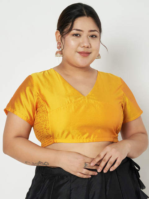 studio rasa Women Plus Size Stretchable Saree Blouse