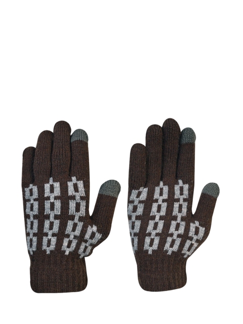 LOOM LEGACY Men Patterned Acrylic Touchscreen Gloves