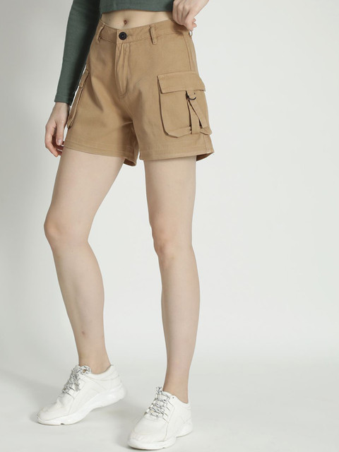 The Roadster Lifestyle Co High Rise Cotton Cargo Shorts