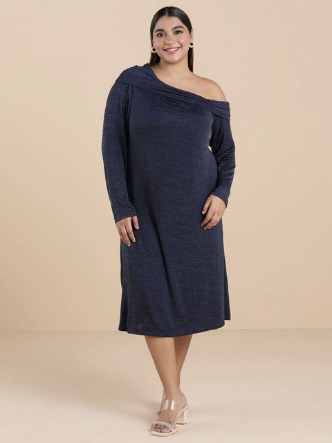 Big Hello - The Plus Life Women One Shoulder A-Line Midi Dress