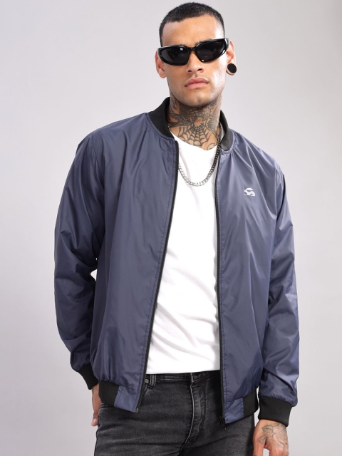 ADRO Men Stand Collar Solid Casual Bomber Jacket - Image 7
