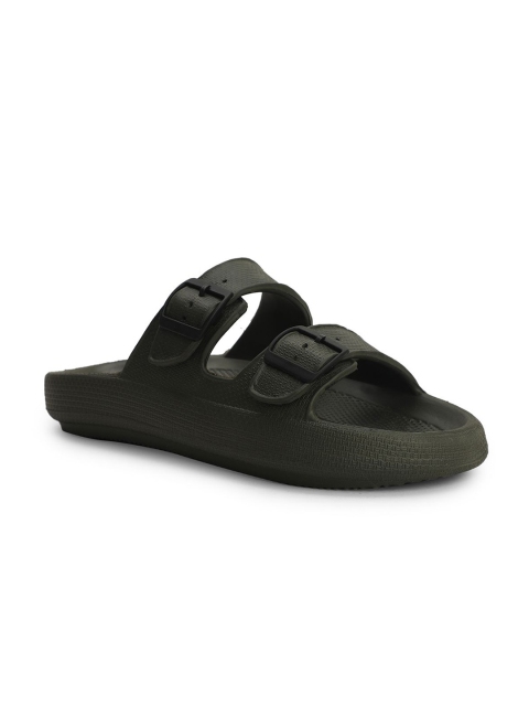 Bata Men Olive Open Toe Synthetic Casual Sliders Flip Flops