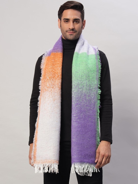 HANDICRAFT PALACE Men Striped Woven Design Reversible Acrylic Wool Mufflers