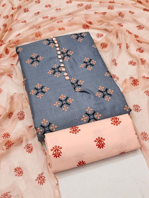 KALINI Geometric Printed Unstitched Dress Material