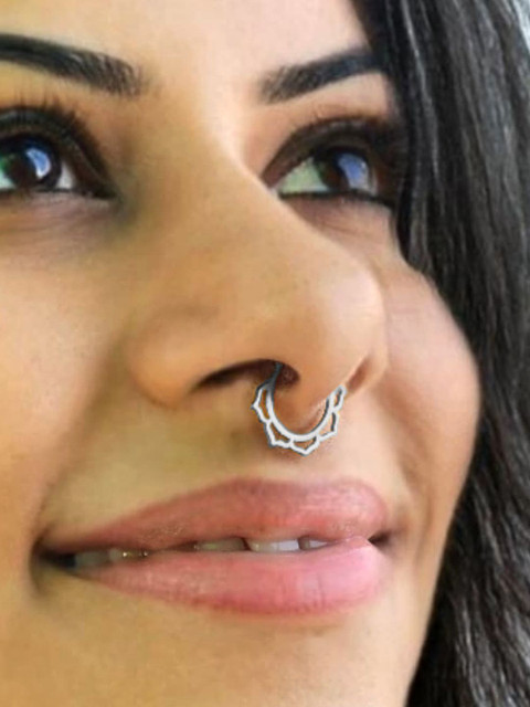 Goldnera 92.5 Sterling Silver Simple Elegant Septum Nosepin