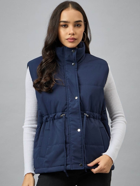 Club York Women Mock Collar Solid Casual Padded Jacket
