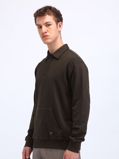 Flying Machine Men Shirt Collar Cotton Sweatshirt - Image 3