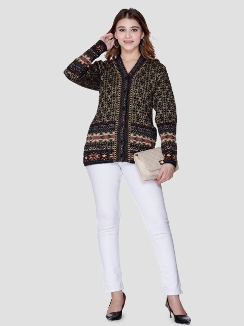 aarbee Women Abstract Printed Winter Cardigan - Image 7