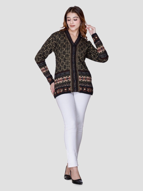 aarbee Women Abstract Printed Winter Cardigan - Image 6