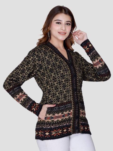 aarbee Women Abstract Printed Winter Cardigan - Image 3