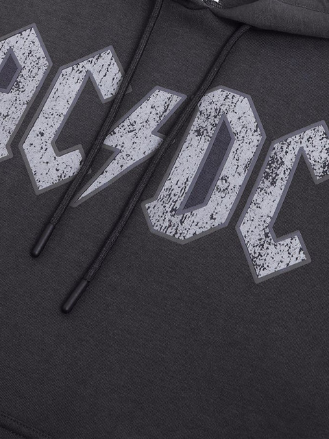 Free Authority Men ACDC Printed Hood Cotton Pullover Ribbed Sweatshirt - Image 2