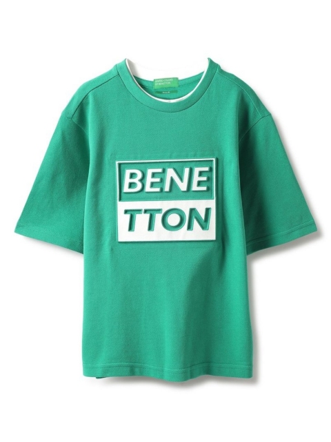 United Colors of Benetton Boys Typography Printed Round Neck Pure Cotton Boxy T-shirt