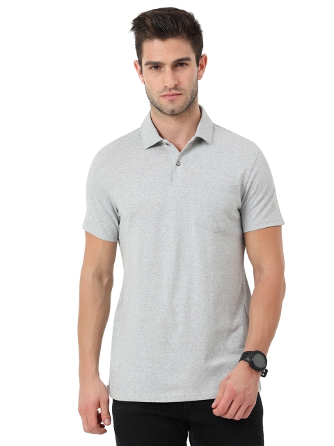 ECOLINE Clothing Men Antimicrobial Solid Polo Collar Cotton T-shirt