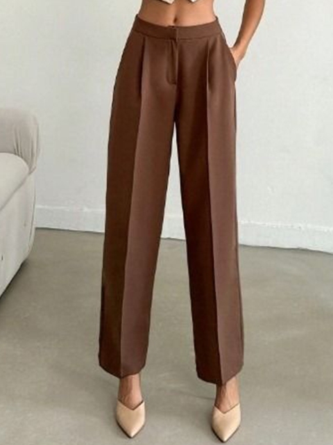 BROADSTAR Women Pleated Korean Pants